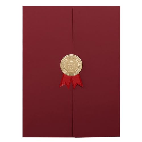 Ehrenurkunde Urkundenmappe A4 Zertifikat Mappe Urkundenhülle Halter Hardcover Zeugnismappe Zeugnisse Abdeckung Zertifikathülle Diplom Vergoldet(Schwarz &Rot & Blau) von NICEYEA