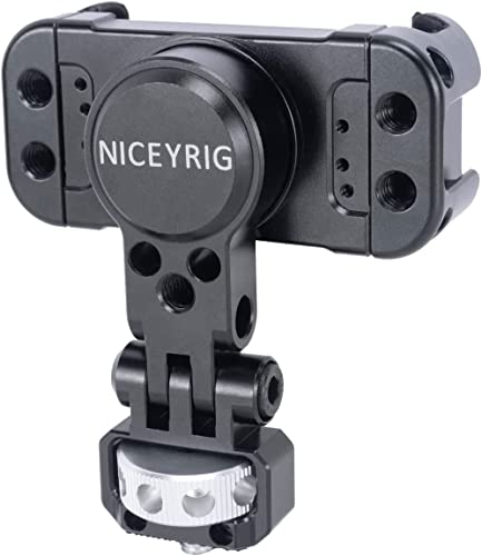 NICEYRIG Pro Handyhalterung mit 1/4-Halterung, 360 Grad drehbar und 180 Grad neigbar, für DSLR- und spiegellose Kinokamera, Camcorder-Käfig – 519 von NICEYRIG