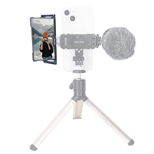NICEYRIG Smartphone Flip Screen Mirror Faltbarer Vlogging Live Streaming Selfie Spiegel Kompatibel mit den meisten 11,9-16,5 cm iOS & Android Handys - 534 (Plus Version) von NICEYRIG