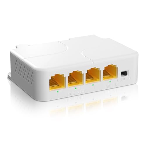1 in 3 Out Gigabit PoE Extender, NICGIGA 3 Port PoE Repeater 100 Meters(328 ft),IEEE 802.3af/at Power Over Ethernet PoE Splitter to 3 PoE Devices Like IP Cameras, IP Phone, Wireless AP von NICGIGA