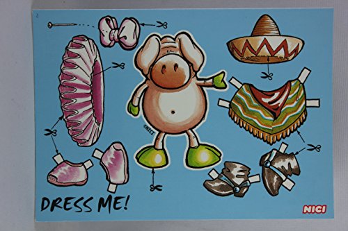 NICI - 60090 - Postkarte, Nr. 2, Glück, Schwein, Dress me! von NICI