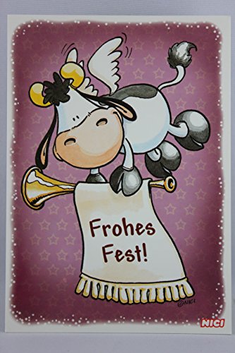 NICI - 60141 - Postkarte, Weihnachten, Kuh, Frohes Fest! von NICI