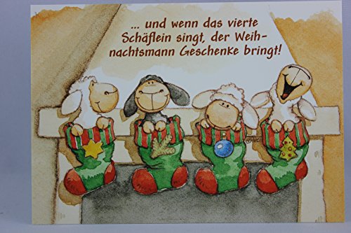 NICI - 60232 - Postkarte, Nr. 3, Weihnachten, Schaf, und wenn das vierte Schäflein singt, der Weihnachtsmann Geschenke bringt! von NICI