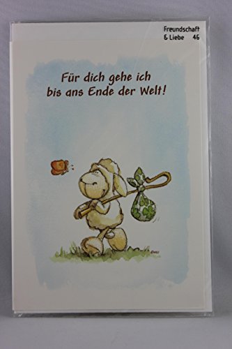 NICI - 65135 - Klappkarte, mit Umschlag, Freundschaft und Liebe, Schaf, Für dich gehe ich bis ans Ende der Welt! Und noch ein Stückchen weiter! NICI - 65135 - Klappkarte, mit Umschlag, Freundschaft und Liebe, Schaf, Für dich gehe ich bis ans Ende der Welt! Und noch ein Stückchen weiter! von NICI