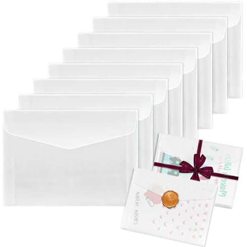 Transparente Briefumschläge,20pcs Pergamenthüllen für Einladungen,Umschläge Einladungen,Durchscheinend Pergamentjacken,Sammeln von Briefmarken,Karten,Münzen,Hochzeit (22.5x15.5cm) von NICKLIN