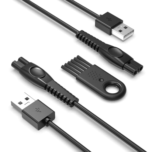 2 Stück 5V Ladekabel für Philips 360 QP2734, QP2834, QP2724, QP2824, X3001, S3145, S5885, QP4530, QP4631, MG7910, MG7930 Ladegerät, 1,5 M USB Kabel für Philips One Blade Rasierer Ersatz 2 Stück 5V Ladekabel für Philips 360 QP2734, QP2834, QP2724, QP2824, X3001, S3145, S5885, QP4530, QP4631, MG7910, MG7930 Ladegerät, 1,5 M USB Kabel für Philips One Blade Rasierer Ersatz von NICPOWER