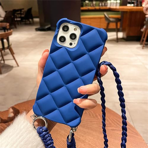 NICRX 3D-Luxus-Diamant-Crossbody-Lanyard-Hülle für iPhone 13 11 12 14 Pro Max Mini XS XR 7 8 Plus SE weiche Silikonhülle, blau, für iPhone 12 NICRX 3D-Luxus-Diamant-Crossbody-Lanyard-Hülle für iPhone 13 11 12 14 Pro Max Mini XS XR 7 8 Plus SE weiche Silikonhülle, blau, für iPhone 12 von NICRX