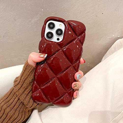 NICRX Bonbonfarbene weiche Silikon-Retro-große Raute 3D-Hülle für iPhone 11 12 13 14 Pro Max 14 Plus, luxuriöse Diamantgitter-Telefonabdeckung, Weinrot, für iPhone 13 NICRX Bonbonfarbene weiche Silikon-Retro-große Raute 3D-Hülle für iPhone 11 12 13 14 Pro Max 14 Plus, luxuriöse Diamantgitter-Telefonabdeckung, Weinrot, für iPhone 13 von NICRX
