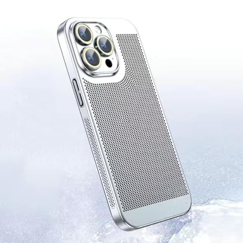 NICRX Kühlende Hohle Handyhülle für iPhone 15 14 13 12 11 Pro Max 13mini 12mini 15Plus XS XR X Wärmeableitung galvanisierte Abdeckung, Silber, für iPhone 14 Pro NICRX Kühlende Hohle Handyhülle für iPhone 15 14 13 12 11 Pro Max 13mini 12mini 15Plus XS XR X Wärmeableitung galvanisierte Abdeckung, Silber, für iPhone 14 Pro von NICRX