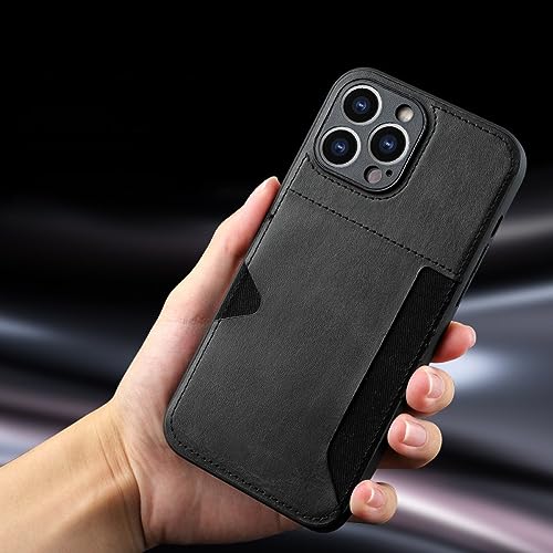 NICRX Leder-Kartensteckplatz-Brieftaschenhülle für iPhone 14 13 Pro Max 12 11 Pro Max 14 Pro 14 13 11 Silikon-Telefonrückseite, Schwarz, für iPhone 14 Pro NICRX Leder-Kartensteckplatz-Brieftaschenhülle für iPhone 14 13 Pro Max 12 11 Pro Max 14 Pro 14 13 11 Silikon-Telefonrückseite, Schwarz, für iPhone 14 Pro von NICRX