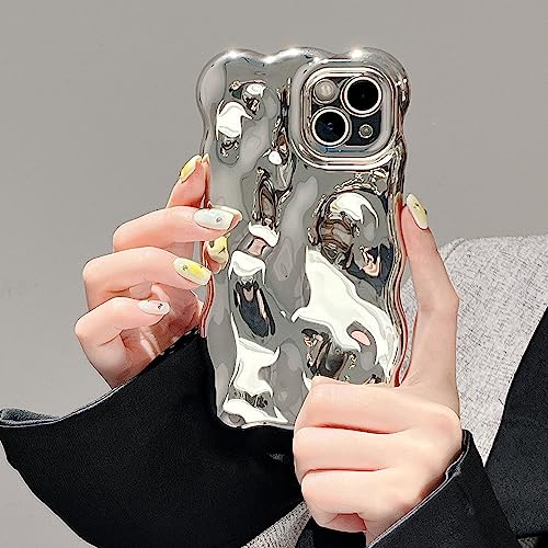NICRX Luxuriöse galvanisierte 3D-Meteoriten-Muster-Handyhülle für iPhone 14 13 11 12 Pro Max, Silberne Abdeckung, rundes Perlenarmband, nur Hülle, für iPhone 14 Pro NICRX Luxuriöse galvanisierte 3D-Meteoriten-Muster-Handyhülle für iPhone 14 13 11 12 Pro Max, Silberne Abdeckung, rundes Perlenarmband, nur Hülle, für iPhone 14 Pro von NICRX