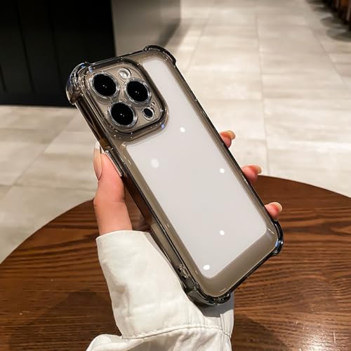 NICRX Luxuriöse transparente Silikon-Handyhülle für iPhone 15 14 13 12 11 Pro Max XR X XS 7 8 14 15 Plus SE 2020 Softcover, schwarz, für iPhone 15Pro Max von NICRX