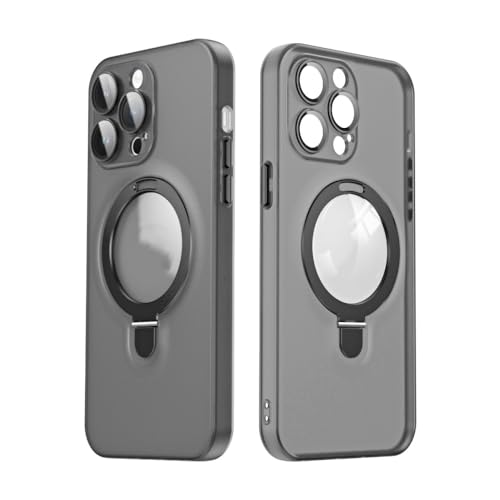 NICRX Magnetische Fingerring-Ständerhalterung für iPhone 14 13 12 11 15 Pro Max für Samsung S23 Plus Ultra Glaslinsenfolienabdeckung, Schwarz, für iPhone 15 Plus von NICRX