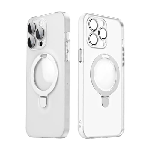 NICRX Magnetische Fingerring-Ständerhalterung für iPhone 14 13 12 11 15 Pro Max für Samsung S23 Plus Ultra Glaslinsenfolienabdeckung, transparent, für iPhone 14 ProMax von NICRX