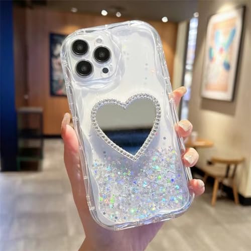 NICRX Stilvolle Make-up-Spiegel-Glitzer-Stern-klare Hülle für iPhone 13 11 12 14 Pro MAX X XS XR Kameraobjektiv-Schutzhülle aus Silikon, weiß, für iPhone 14Pro NICRX Stilvolle Make-up-Spiegel-Glitzer-Stern-klare Hülle für iPhone 13 11 12 14 Pro MAX X XS XR Kameraobjektiv-Schutzhülle aus Silikon, weiß, für iPhone 14Pro von NICRX