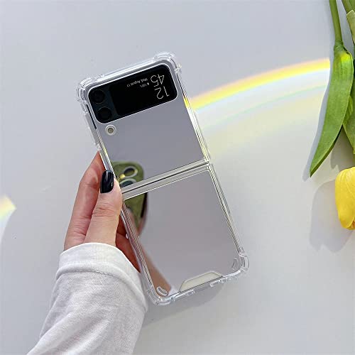 Schminkspiegel für Samsung Z Flip 3 4 3 Hülle Luxus für Samsung Galaxy Z Flip 4 3 Z3 Z4 Flip4 Flip3 Slim Hard Cover, Silber, für Z Flip 4 Schminkspiegel für Samsung Z Flip 3 4 3 Hülle Luxus für Samsung Galaxy Z Flip 4 3 Z3 Z4 Flip4 Flip3 Slim Hard Cover, Silber, für Z Flip 4 von NICRX