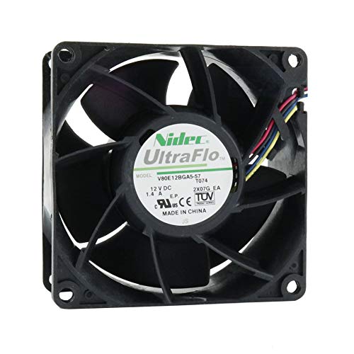 NIDEC Lüfter 80 mm 80 x 80 x 38 mm V80E12BGA5-57 12 V 1,4 A DC Air Fan 8 cm 4 Drähte von Nidec