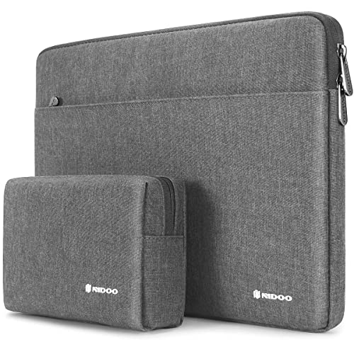 NIDOO 12-13 Zoll Laptophülle Tasche mit Zubehörtasche Sleeve für 13" MacBook Pro Air Pro M2 M1 / 14" MacBook Pro M2 / 13,5" Surface Laptop 5 4/13" EliteBook 835 G9 / ThinkPad X1 Carbon Gen 10, Grau von NIDOO