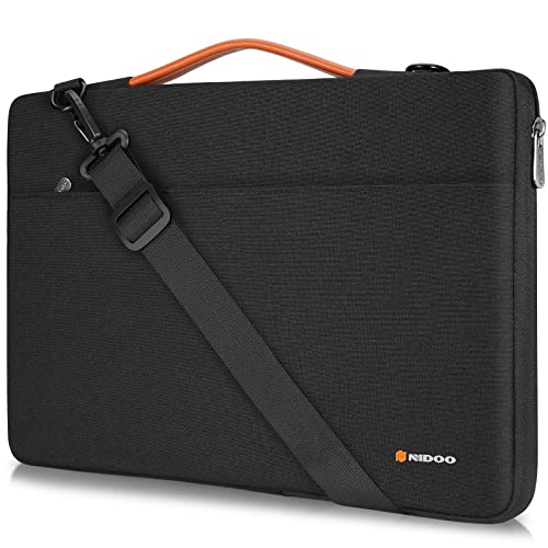 NIDOO 14 Zoll Laptoptasche Tasche Umhängetasche für 15" Surface Laptop 3 4/14" Chromebook 3/14" ThinkPad P14s T14 T14s L14 Gen 2, Schwarz Schultertaschen Hülle Schulter Tragetasche Aktentaschen von NIDOO