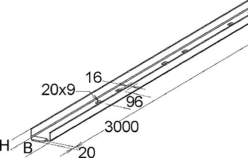 GFK-Kabelrinne, 80x300x3000 mm NIEDAX KKL 80.300 von NIEDAX