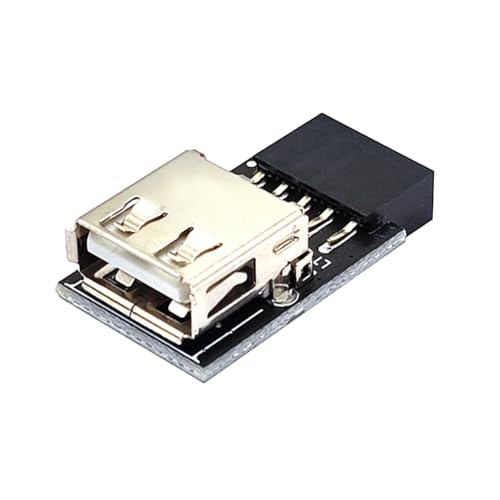 NIEI 9Pin auf 1 Port USB-Adapter-Anschluss PC-Internes Motherboard 9Pin auf USB2.0 Typ A Buchse Konverter für Desktop-Computer Einfach zu Bedienen von Skyvov
