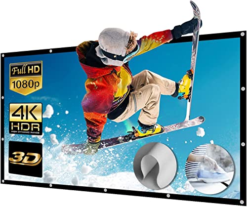 Beamer Leinwand Groß 150 Inch 16:9 Portable Leinwand für Beamer Unterstützung Projektion waschbar Projector Screen für HD Full HD Heimkino 3D oder 4K Outdoor Leinwand 332x187cm von NIERBO