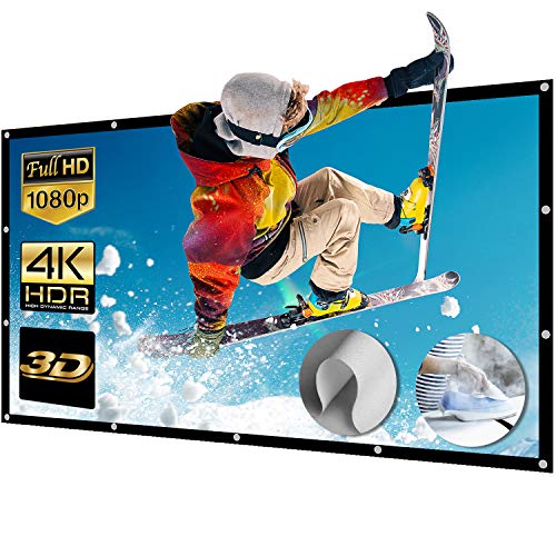 NIERBO Beamer Leinwand Groß 250 Zoll 16:9 Portable Leinwand für Beamer Unterstützung Projektion Projector Screen für HD Full HD Heimkino 3D oder 4K Leinwand 553x311cm von NIERBO