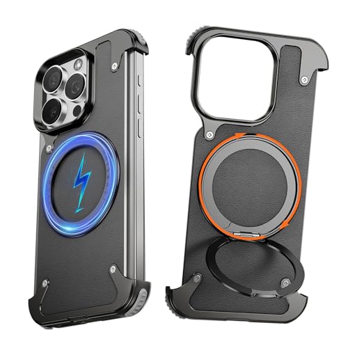NIFBANG Leder Hülle für iPhone 16 Pro Max mit Kickstand,360°Drehbar Magnetisch Stander,Luxus Anti-Fingerabdruck Handyhülle,Rahmenlose Stoßfest Schutzhülle für 16 Pro Max Bumper Case,Schwarz NIFBANG Leder Hülle für iPhone 16 Pro Max mit Kickstand,360°Drehbar Magnetisch Stander,Luxus Anti-Fingerabdruck Handyhülle,Rahmenlose Stoßfest Schutzhülle für 16 Pro Max Bumper Case,Schwarz von NIFBANG