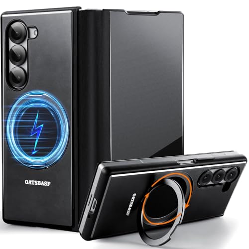 NIFBANG Schutzhülle für Samsung Galaxy Z Fold 5, mit MagSafe 360° drehbarem magnetischem Ständer, Leder, Aluminium, Metall, Front-Displayschutzfolie, stoßfest, Schwarz NIFBANG Schutzhülle für Samsung Galaxy Z Fold 5, mit MagSafe 360° drehbarem magnetischem Ständer, Leder, Aluminium, Metall, Front-Displayschutzfolie, stoßfest, Schwarz von NIFBANG