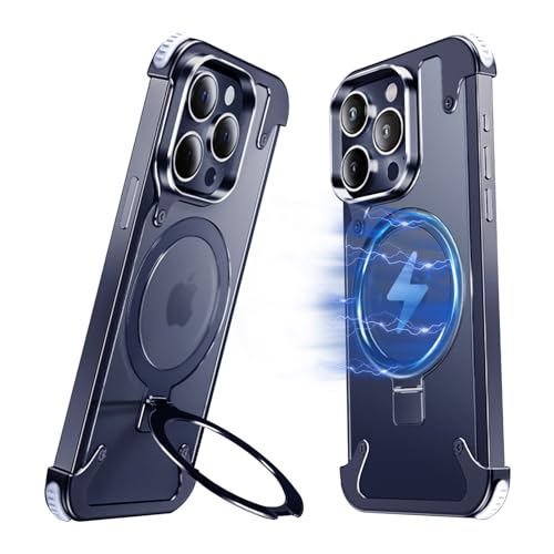 NIFBANG Stoßfest Aluminium für iPhone 15 Pro Hülle mit Magsafe,Durchscheinend Rahmenlose Handyhülle Anti-Scratch Anti-Fingerprint Handyhüllen Dünn,Schutzhülle mit Integrierter Ständer Phone Case NIFBANG Stoßfest Aluminium für iPhone 15 Pro Hülle mit Magsafe,Durchscheinend Rahmenlose Handyhülle Anti-Scratch Anti-Fingerprint Handyhüllen Dünn,Schutzhülle mit Integrierter Ständer Phone Case von NIFBANG