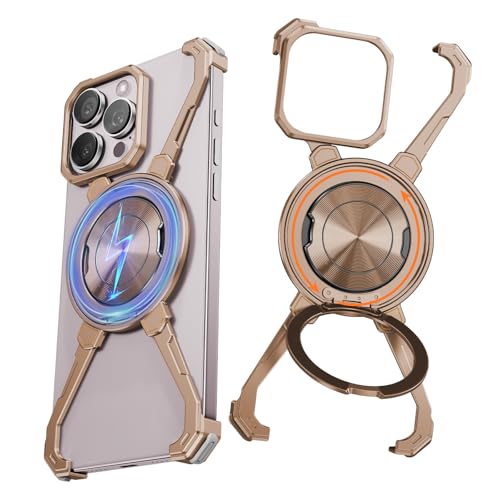 NIFBANG X Handyhülle für iPhone 16 Pro Max Hülle mit Magsafe,360°Drehbar Magnetisch Ständer,Rahmenlos Aluminium Metall Dünn Schutzhülle Cover,Militär Grade Stoßfest Bumper Case,Titan Wüstensand NIFBANG X Handyhülle für iPhone 16 Pro Max Hülle mit Magsafe,360°Drehbar Magnetisch Ständer,Rahmenlos Aluminium Metall Dünn Schutzhülle Cover,Militär Grade Stoßfest Bumper Case,Titan Wüstensand von NIFBANG