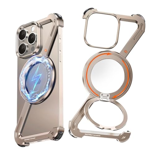 NIFBANG Z Schutzhülle für iPhone 16 Pro Max, rahmenloses Metall mit Ringständer, um 360° drehbarer magnetischer Ständer, Schutzhülle, schlank, stoßfest, dünn, für iPhone 16 Pro Max (Desert Titanium) NIFBANG Z Schutzhülle für iPhone 16 Pro Max, rahmenloses Metall mit Ringständer, um 360° drehbarer magnetischer Ständer, Schutzhülle, schlank, stoßfest, dünn, für iPhone 16 Pro Max (Desert Titanium) von NIFBANG