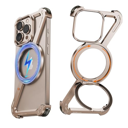 NIFBANG Z Shape für iPhone 16 Pro Rahmenlose Hülle,mit Ständer,Militärnorm Schutz Magnetkraft HandyHülle,Aluminium iPhone 16 Pro Metall Case,Stoßfest Kratzfest Schutzhülle,Titan Wüstensand NIFBANG Z Shape für iPhone 16 Pro Rahmenlose Hülle,mit Ständer,Militärnorm Schutz Magnetkraft HandyHülle,Aluminium iPhone 16 Pro Metall Case,Stoßfest Kratzfest Schutzhülle,Titan Wüstensand von NIFBANG