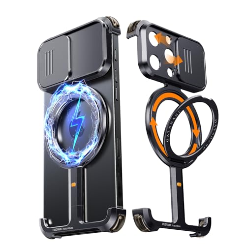 NIFBANG für iPhone 15 Pro Max Hülle mit Kameraschutz,360°Drehbar Magnet Ständer,Rahmenlose Aluminium Metall Handyhülle,Militär Grade Stoßfest Schutzhülle für iPhone 15 Pro Max Case Cover,Schwarz NIFBANG für iPhone 15 Pro Max Hülle mit Kameraschutz,360°Drehbar Magnet Ständer,Rahmenlose Aluminium Metall Handyhülle,Militär Grade Stoßfest Schutzhülle für iPhone 15 Pro Max Case Cover,Schwarz von NIFBANG