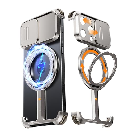 NIFBANG für iPhone 16 Pro Max Hülle mit Kameraschutz,360°Drehbar Magnet Ständer,Rahmenlose Aluminium Metall Handyhülle,Stoßfest Schutzhülle für i Phone 16 Pro Max Dünn Bumper Case,Titan Natur NIFBANG für iPhone 16 Pro Max Hülle mit Kameraschutz,360°Drehbar Magnet Ständer,Rahmenlose Aluminium Metall Handyhülle,Stoßfest Schutzhülle für i Phone 16 Pro Max Dünn Bumper Case,Titan Natur von NIFBANG