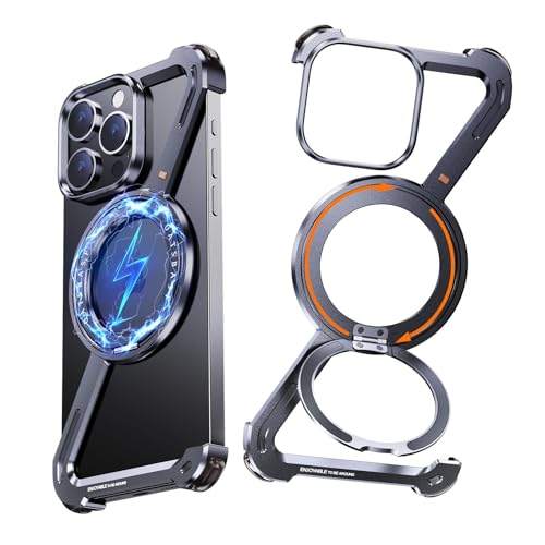 NIFBANG Z Shape für iPhone 15 Pro Max Rahmenlose Hülle,Militärnorm Schutz Magnetkraft HandyHülle,Aluminium iPhone 15 Pro Max Metall Case,Stoßfest Kratzfest Schutzhülle mit 360°Magnet Ständer NIFBANG Z Shape für iPhone 15 Pro Max Rahmenlose Hülle,Militärnorm Schutz Magnetkraft HandyHülle,Aluminium iPhone 15 Pro Max Metall Case,Stoßfest Kratzfest Schutzhülle mit 360°Magnet Ständer von NIFBANG