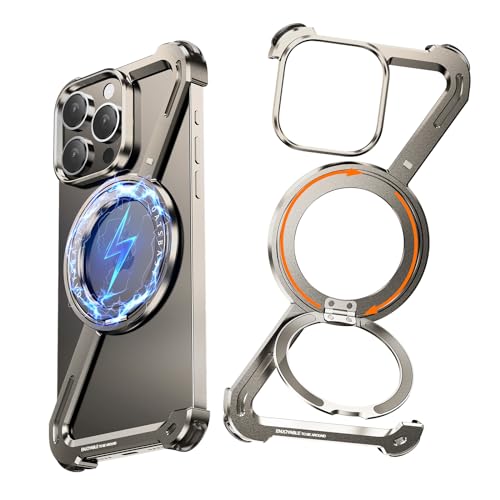 NIFBANG Z Shape für iPhone 16 Pro Max Rahmenlose Hülle,Militärnorm Schutz Magnetkraft HandyHülle,Aluminium iPhone 16 Pro Max Metall Case,Stoßfest Kratzfest Schutzhülle mit 360°Magnet Ständer NIFBANG Z Shape für iPhone 16 Pro Max Rahmenlose Hülle,Militärnorm Schutz Magnetkraft HandyHülle,Aluminium iPhone 16 Pro Max Metall Case,Stoßfest Kratzfest Schutzhülle mit 360°Magnet Ständer von NIFBANG