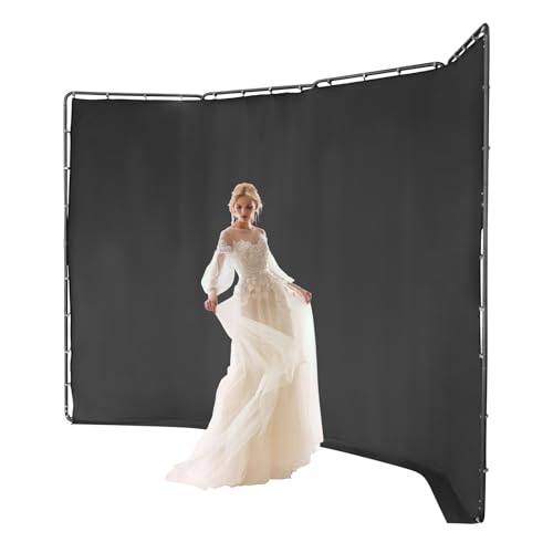 NIGORIY 4x2.4m Fotohintergrund Ständer mit Schwarzem Tuch, Verstellbares Design, Hintergrundsystem für Fotostudio, Stützsysteme, Fotografie NIGORIY 4x2.4m Fotohintergrund Ständer mit Schwarzem Tuch, Verstellbares Design, Hintergrundsystem für Fotostudio, Stützsysteme, Fotografie von NIGORIY