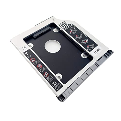 2nd zweitens HDD SSD Festplatte Optischer Frame Caddy Adapter für HP ProBook 650 645 640 G1 mit Frontblende (Nicht passend für G2 G3) von NIGUDEYANG