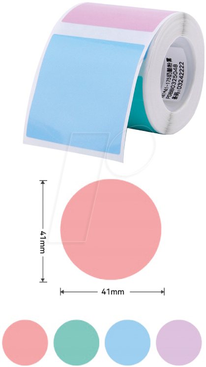 NIIM A2A78358001 - Etiketten, für Niimbot, 41 mm x 41 mm, farbig, 175 Stück NIIM A2A78358001 - Etiketten, für Niimbot, 41 mm x 41 mm, farbig, 175 Stück von NIIMBOT