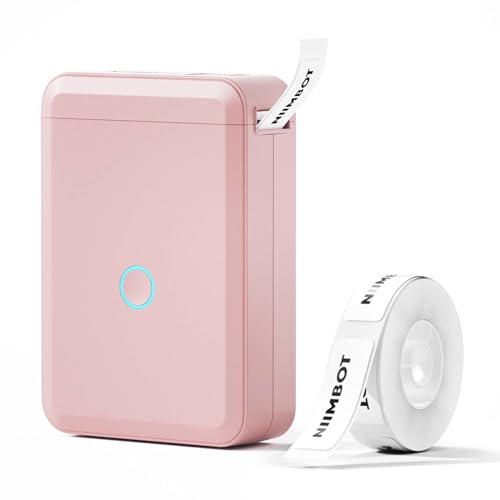 NIIMBOT Etikettendrucker, Mini Bluetooth D110 Selbstklebendes Etikettiergerät Tragbarer Beschriftungsgerät Selbstklebend Labeldrucker Label Printer mit iOS Android,Für Zuhause, Büro, Rosa von NIIMBOT