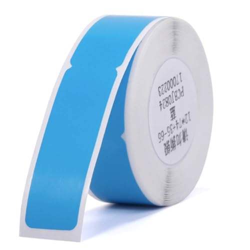 NIIMBOT Kabel Etikett (0,49" x 4,29") Drucker-Aufkleber Papier mit Selbstklebend für D11 Label Maker, 1 Rolle à 65 Stück (Blau) von NIIMBOT
