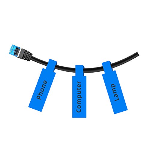 NIIMBOT Kabeletikettenband (1,2 x 10,9 cm) Drucker-Aufkleberpapier mit selbstklebendem Papier für D11/D110/D101/H1S Etikettenmacher, 1 Rolle mit 65 Stück (blau) von NIIMBOT