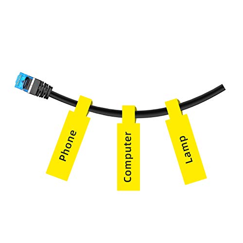 NIIMBOT Kabeletikettenband (1,2 cm x 10,9 cm) Drucker Aufkleber Papier mit Selbstklebend für D11/D110/D101 Etikettenmacher, 1 Rolle für 65 Stück (gelb) von NIIMBOT