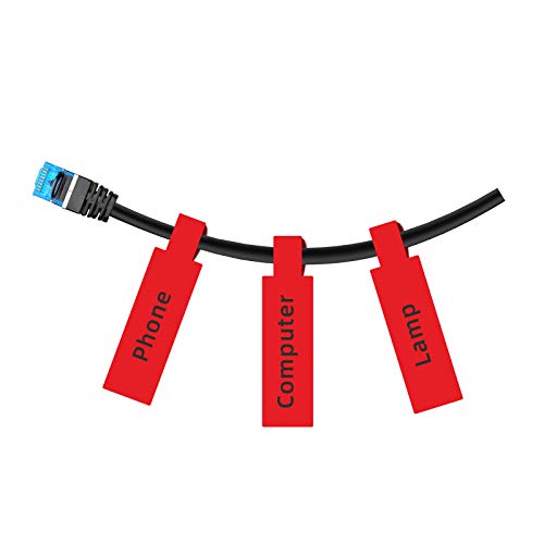 NIIMBOT Kabeletikettenband 12.5mm x 109mm Drucker Aufkleber Papier mit Selbstklebend für D11/D110/D101/H1S Etikettenmacher, 65 Etiketten/Rolle (Rot) von NIIMBOT