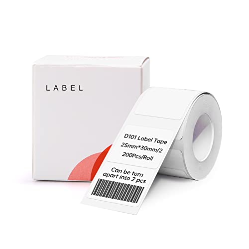 NIIMBOT Label Maker Tape für D101 Drucker, Thermo-Etikettenpapier für Home-Office-Organisation, wasserfeste Aufkleber (25x30MM) für Beschriftungsgeräte, weiß von NIIMBOT