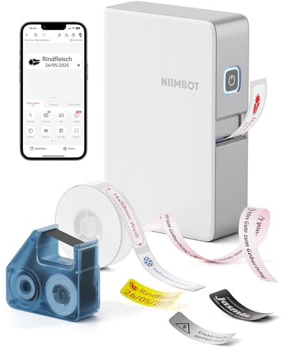 NIIMBOT N1 Etikettendrucker, B18 Upgrade Selbstklebendes Etikettiergerät Beschriftungsgerät, Tragbarer Thermotransfer Label Printer Farbdruck Etiketten nterstützt das Drucken von Geschenkbändern NIIMBOT N1 Etikettendrucker, B18 Upgrade Selbstklebendes Etikettiergerät Beschriftungsgerät, Tragbarer Thermotransfer Label Printer Farbdruck Etiketten nterstützt das Drucken von Geschenkbändern von NIIMBOT