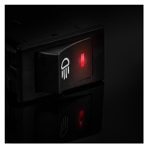 5 Stück Schalter für Nebelscheinwerfer für Auto 12 V DC 35 A LED Toggle Rocker Switch 4 Pin ON OFF 2 Positionen für Auto (rote LED) von NIKOIDIC