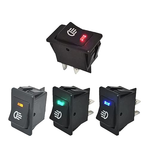5PC KCD4 Rocker Switch ON-OFF 2 Positionen 4 LED Pins 12V 35A Auto Refitting Nebelscheinwerfer Schalter mit Licht (Yellow LED) von NIKOIDIC