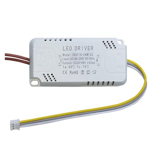 LED-Treiberadapter 8 – 240 W, geeignet für LED-Beleuchtung, nicht isolierender Transformator AC 220 V, geeignet für den Ersatz der LED-Deckenleuchte (8 – 24 W) von NIKOIDIC